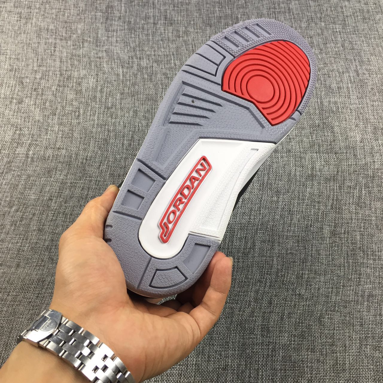 Air Jordan 3 Black Cement Re-engraved NIKE LOGO original 580775-0108