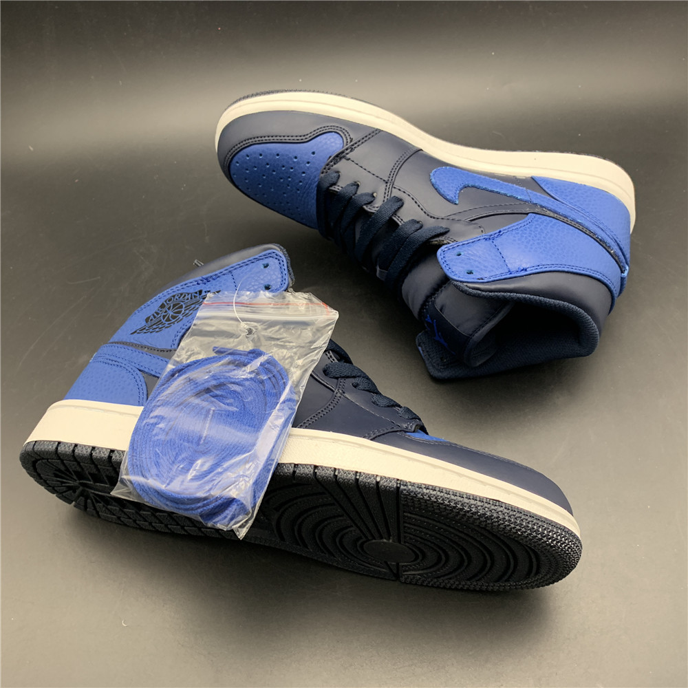 Air Jordan 1 Mid Obsidian Game Royal 554724-412