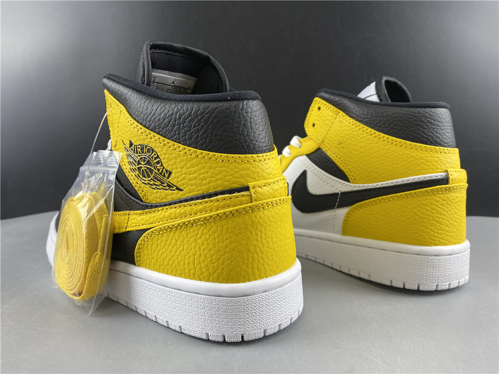 Air Jordan 1 Mid Quai 54 Black White Yellow CJ9219-700
