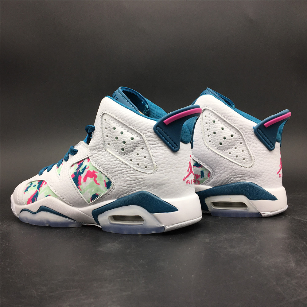 Air Jordan 6 Retro White Laser Fuchsia Green Abyss 543390 153