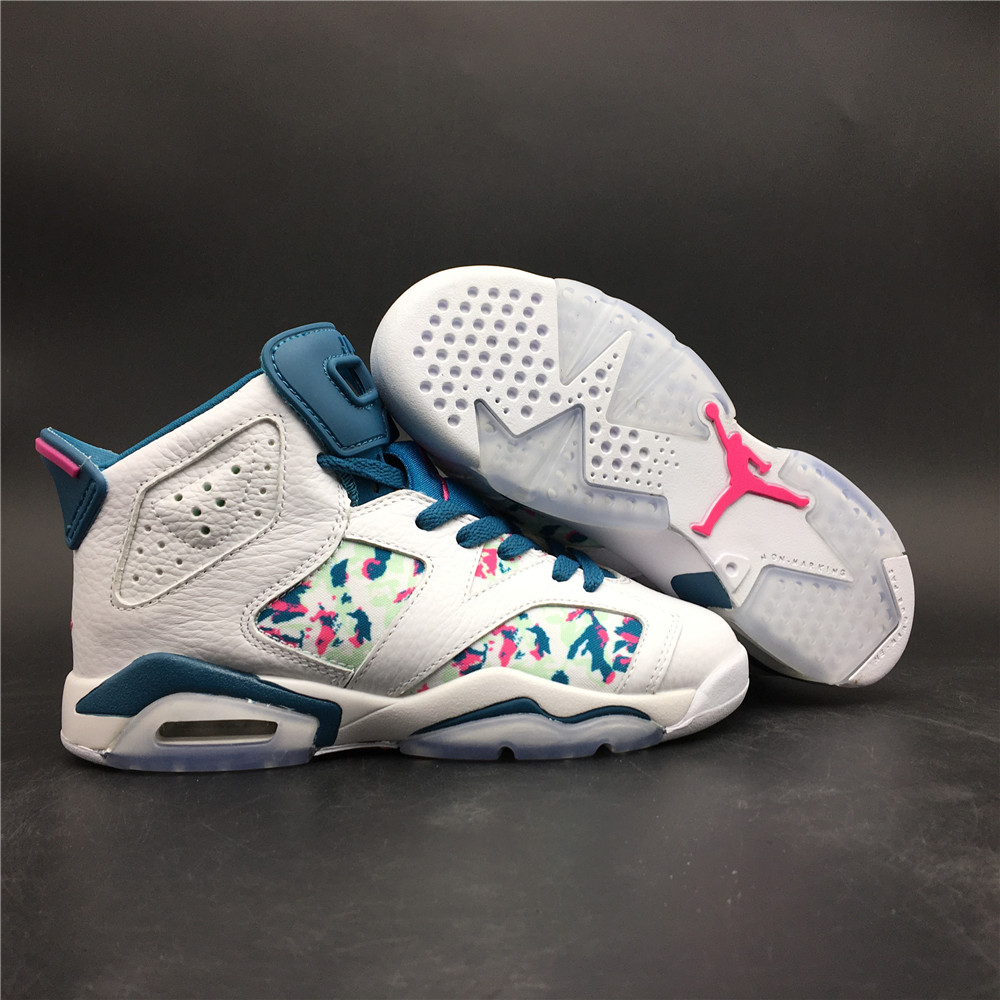 Air Jordan 6 Retro White Laser Fuchsia Green Abyss 543390 153