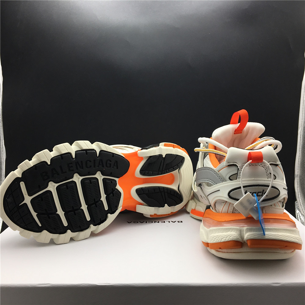 Blncig Track Trainers White Orange 542436 W1GB1 9059