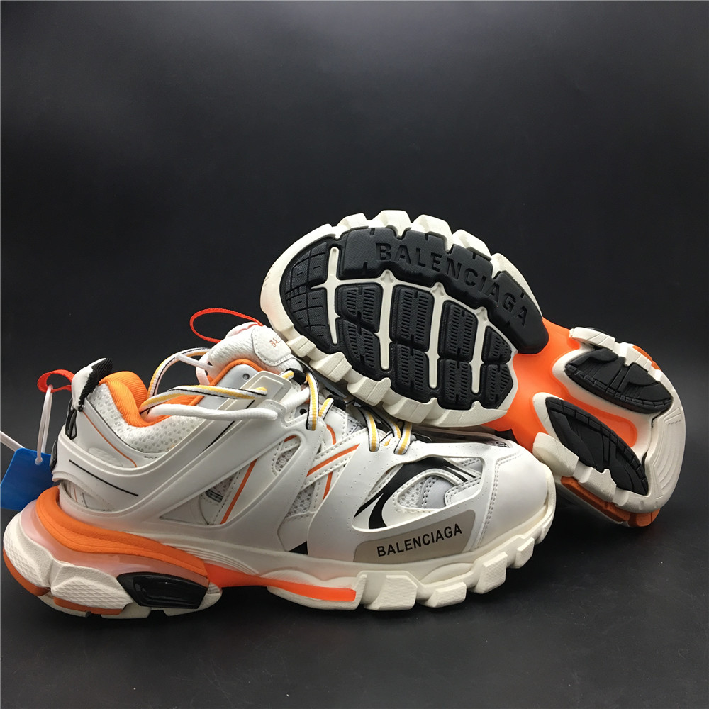 Blncig Track Trainers White Orange 542436 W1GB1 9059