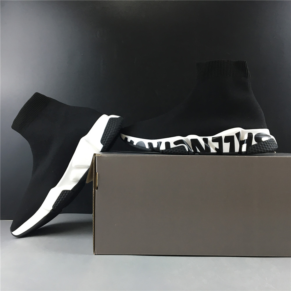Blncig Speed Graffiti Trainers Black White
