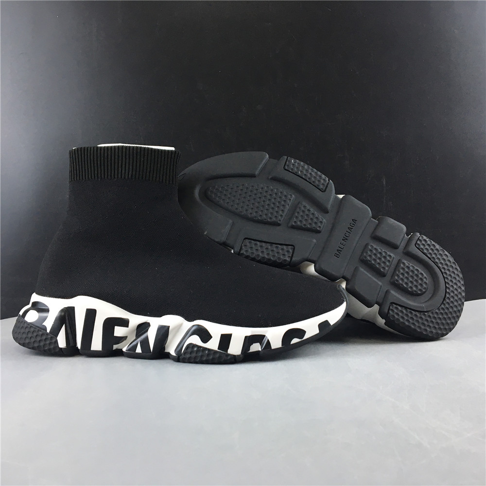 Blncig Speed Graffiti Trainers Black White
