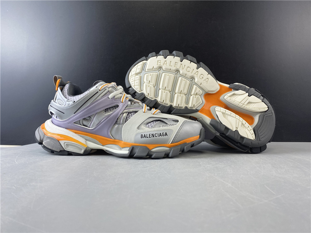 Blncig Track Trainers Grey Orange