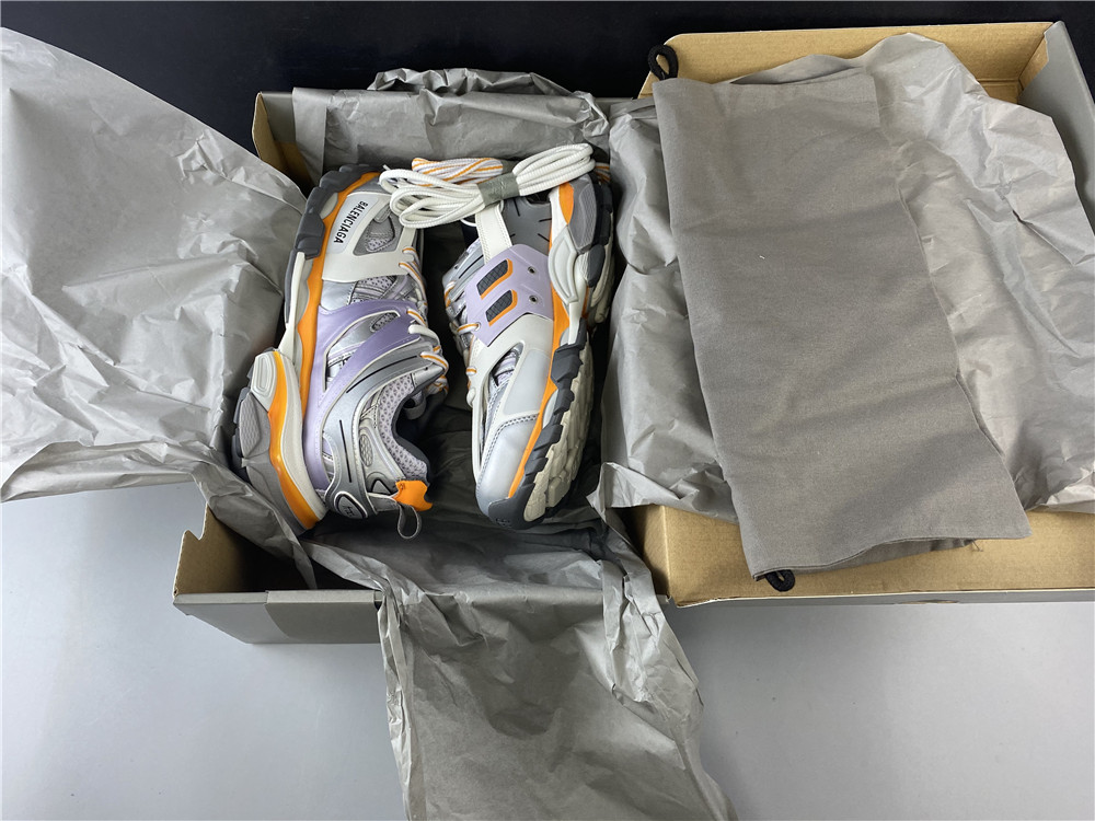 Blncig Track Trainers Grey Orange