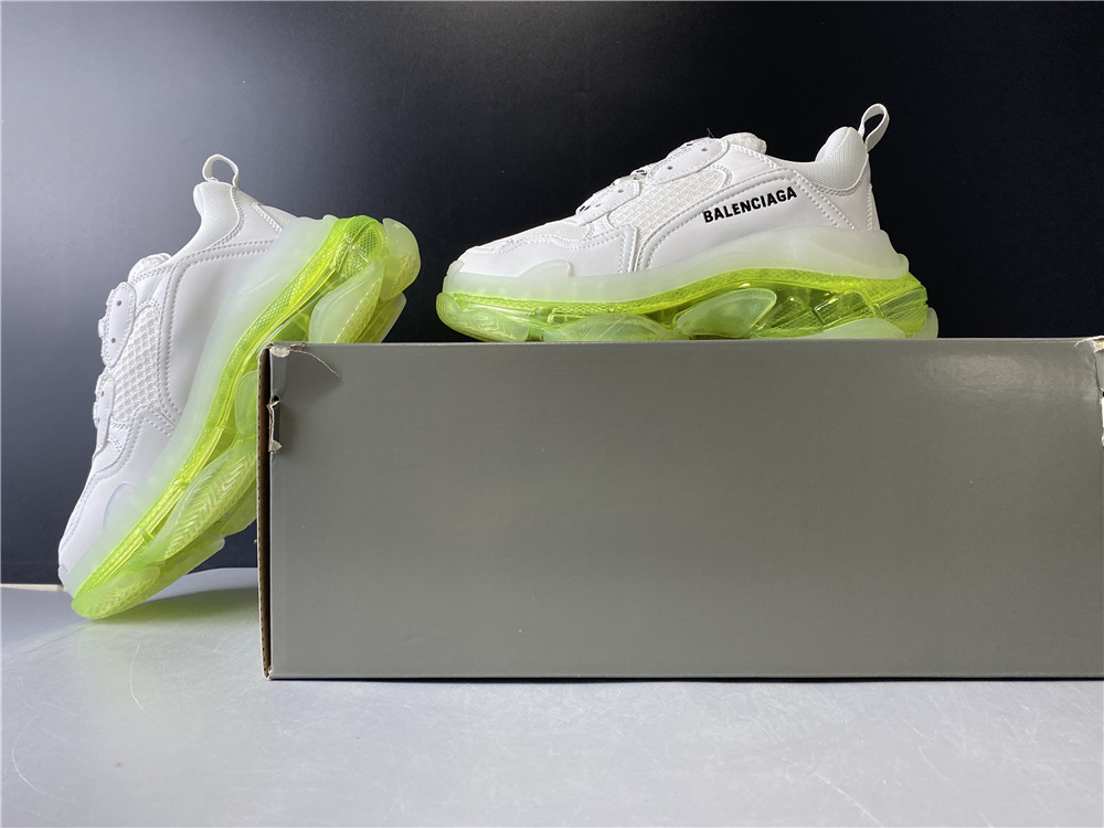 Blncig Triple S Clear Sole White/ Fluo Yellow