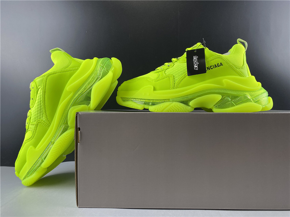 Blncig Triple S Clear Sole Fluo Yellow