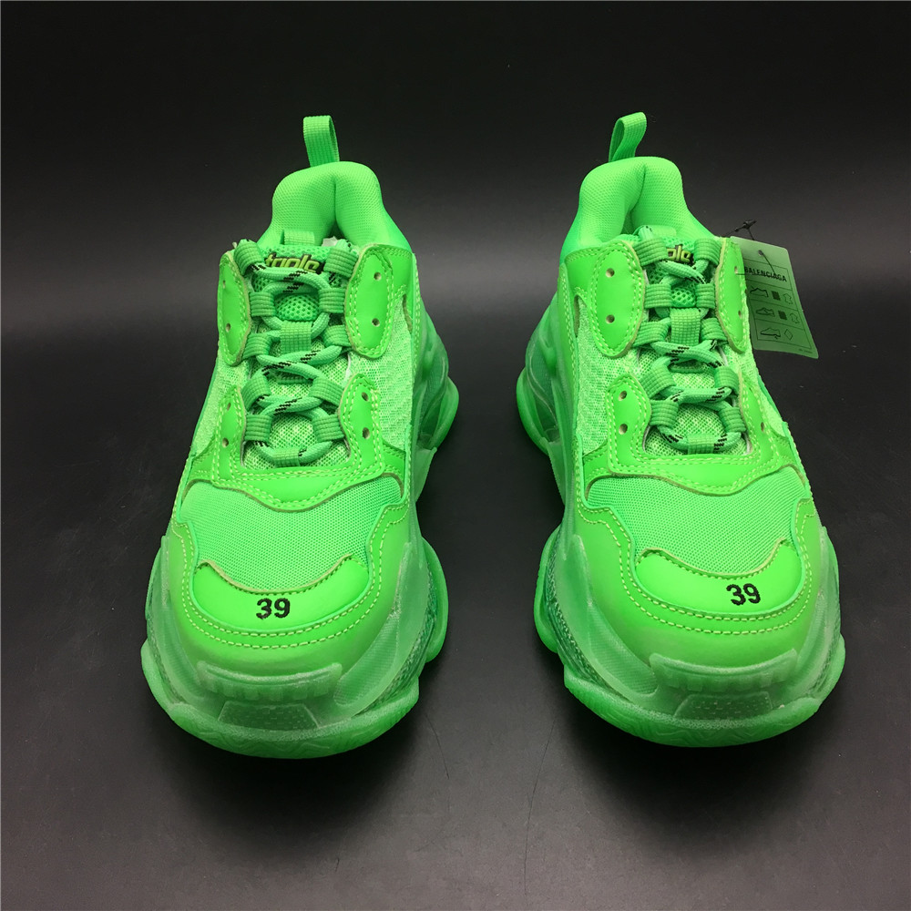 Blncig Triple S Neon Green Clear Sole