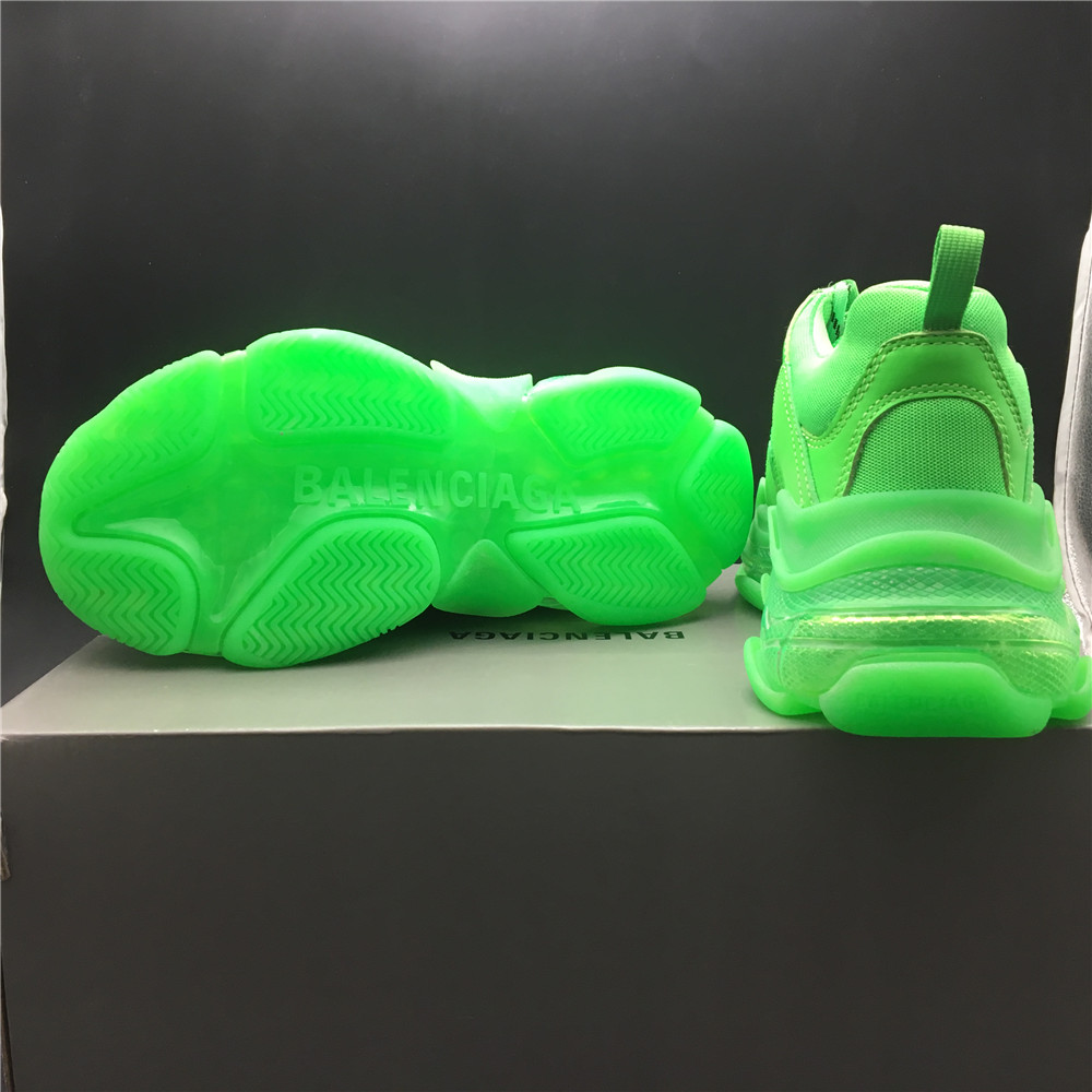Blncig Triple S Neon Green Clear Sole