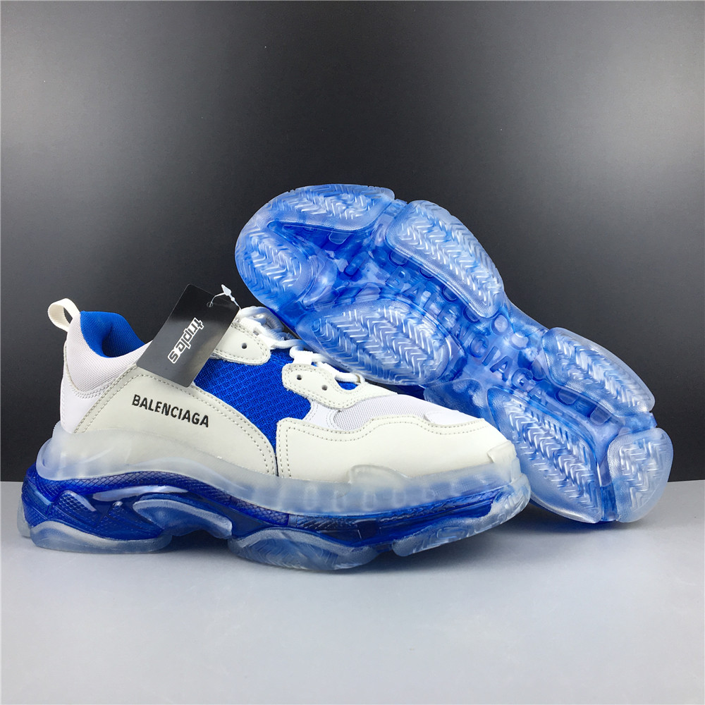 Blncig Triple S Clear Sole White Blue