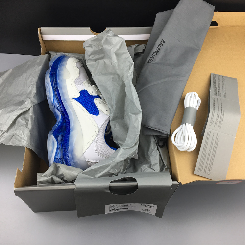 Blncig Triple S Clear Sole White Blue