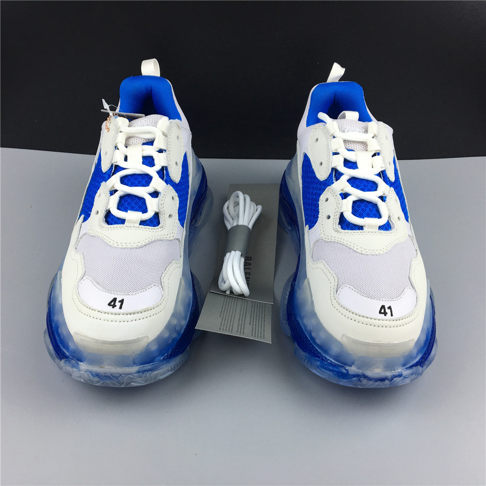 Blncig Triple S Clear Sole White Blue