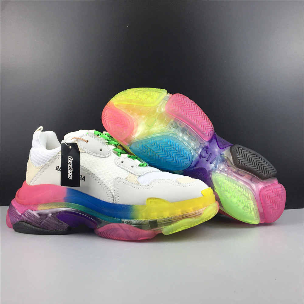 Blncig Triple S Clear Sole Rainbow