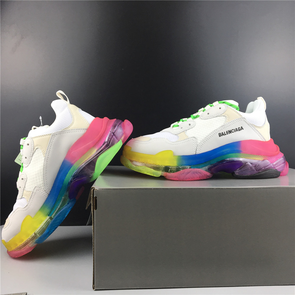 Blncig Triple S Clear Sole Rainbow