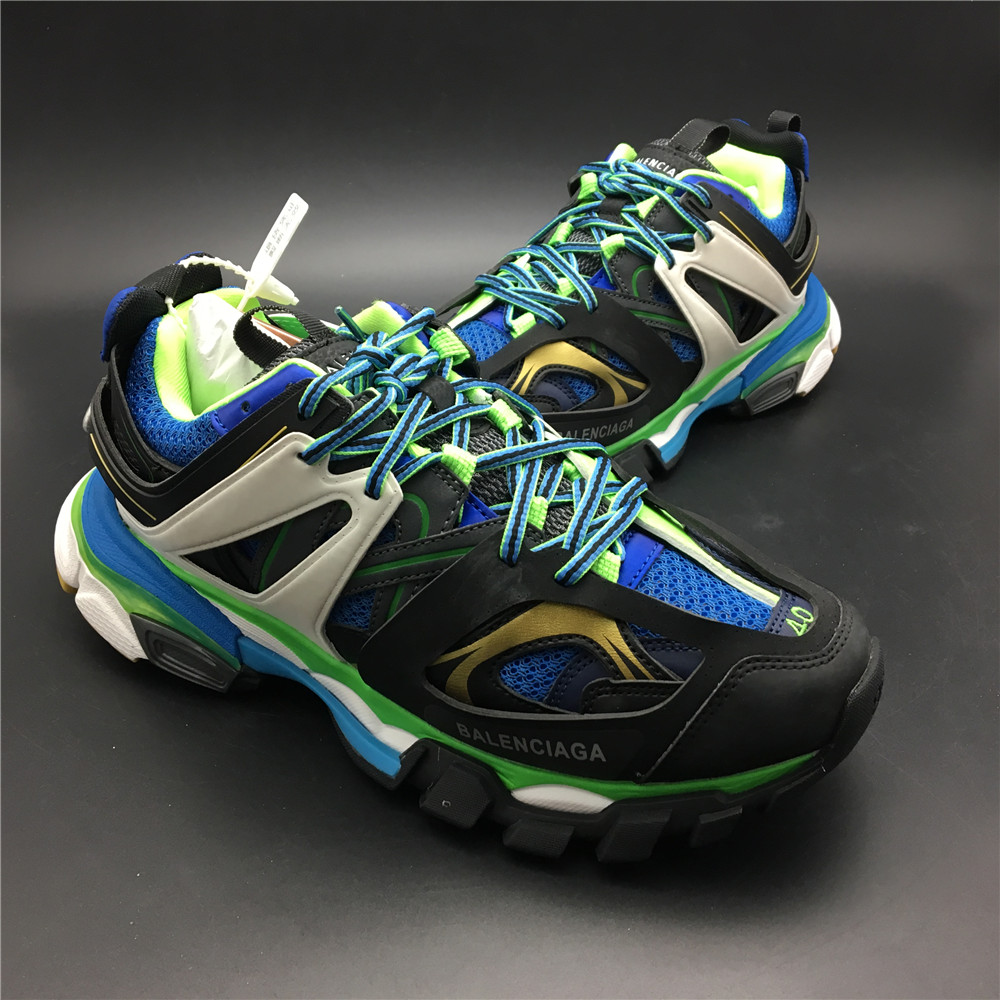 Blncig Track Trainers Green White Blue