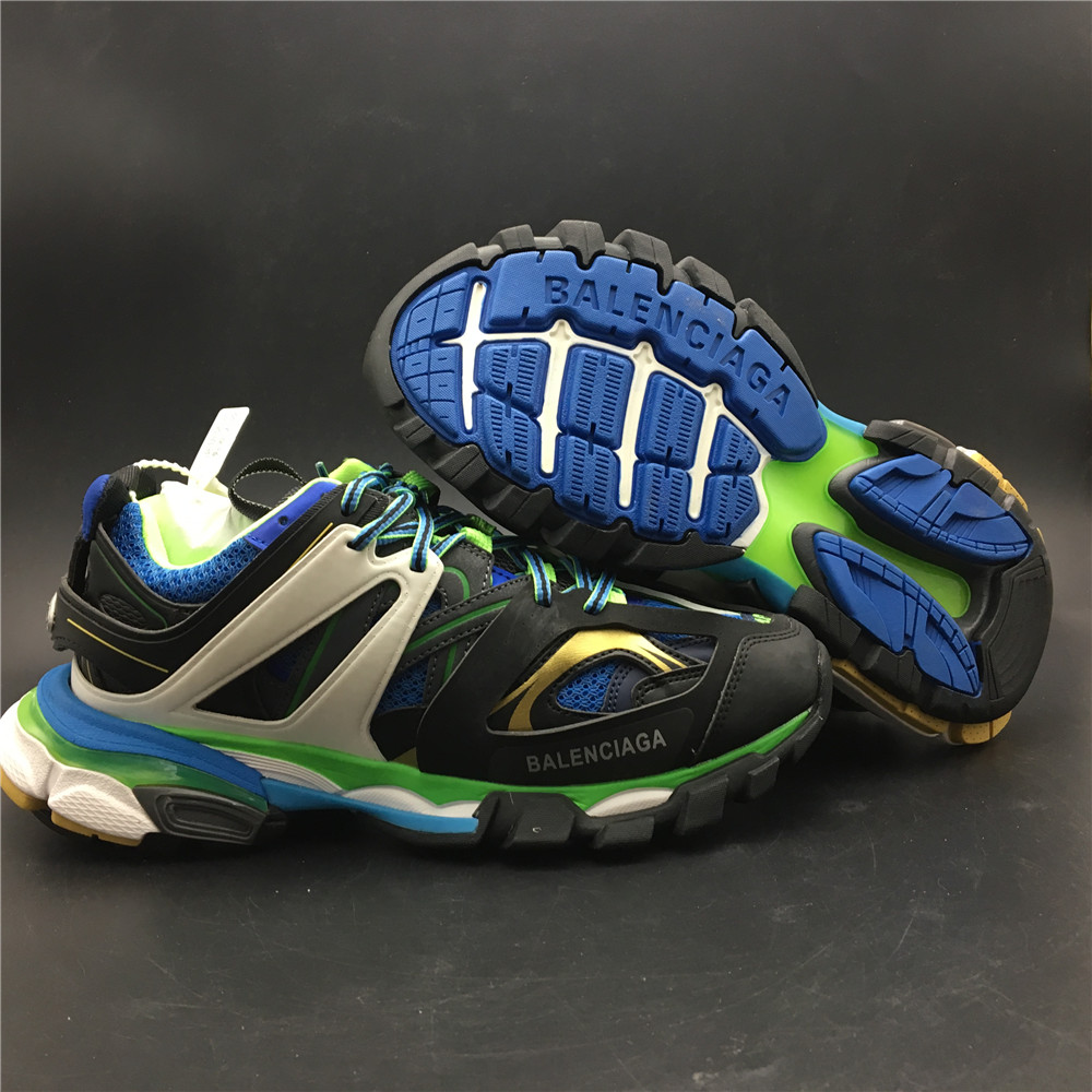 Blncig Track Trainers Green White Blue