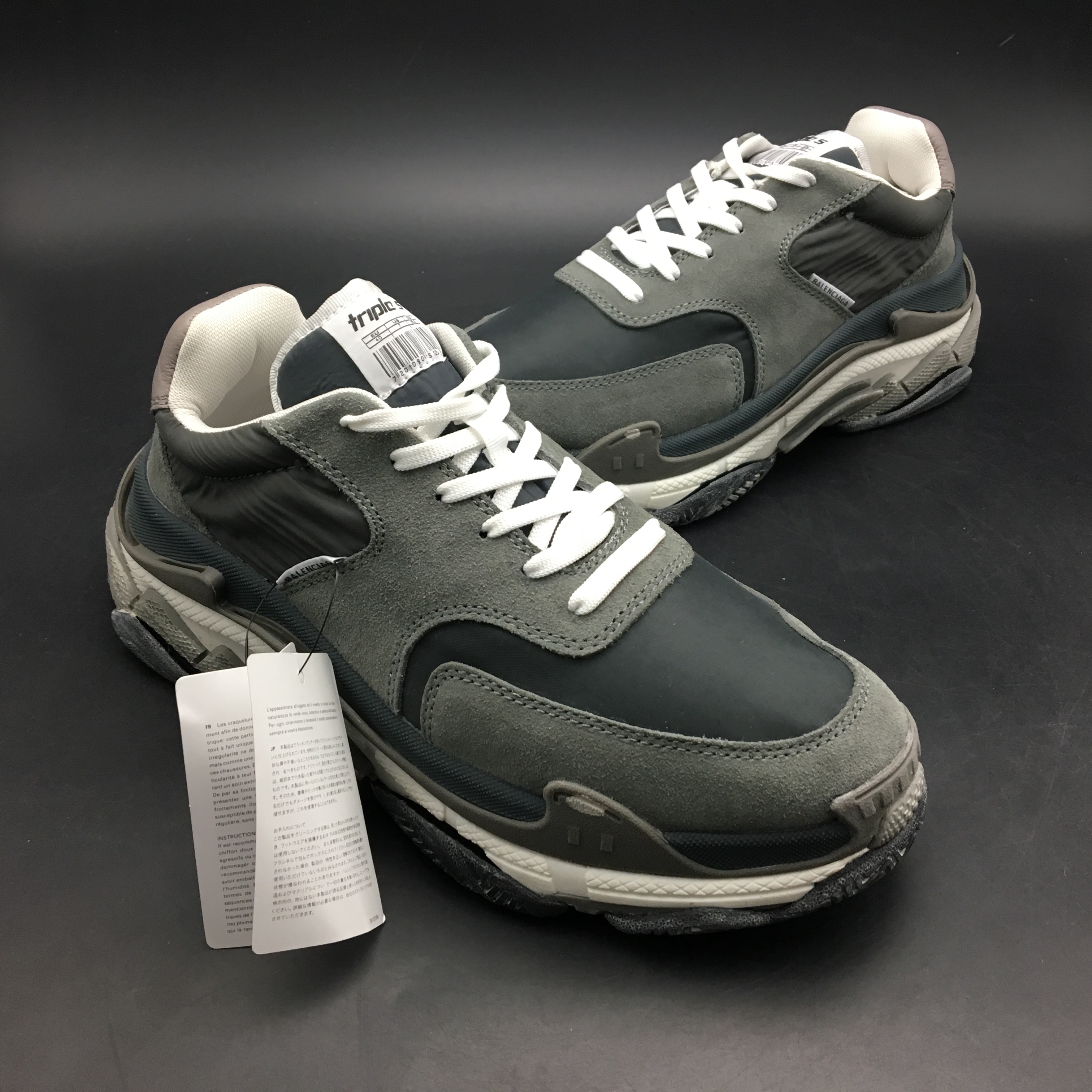 Blncig Triple S Retro Black and Gray 514006-W09S1-1058