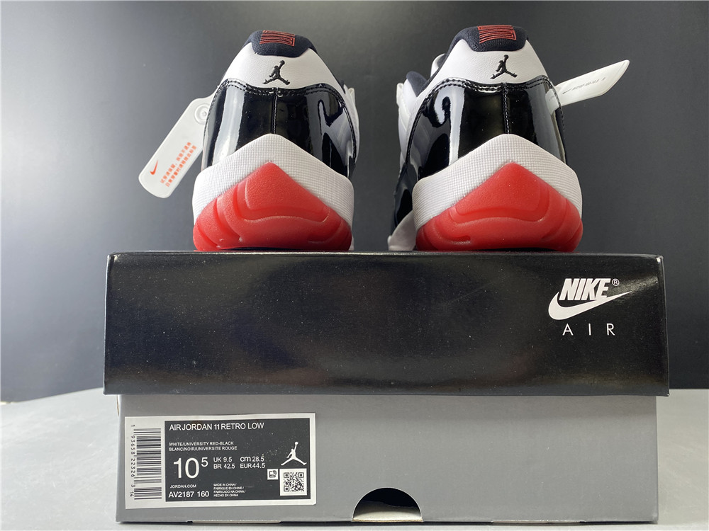 Air Jordan 11 Low bBack and White Red