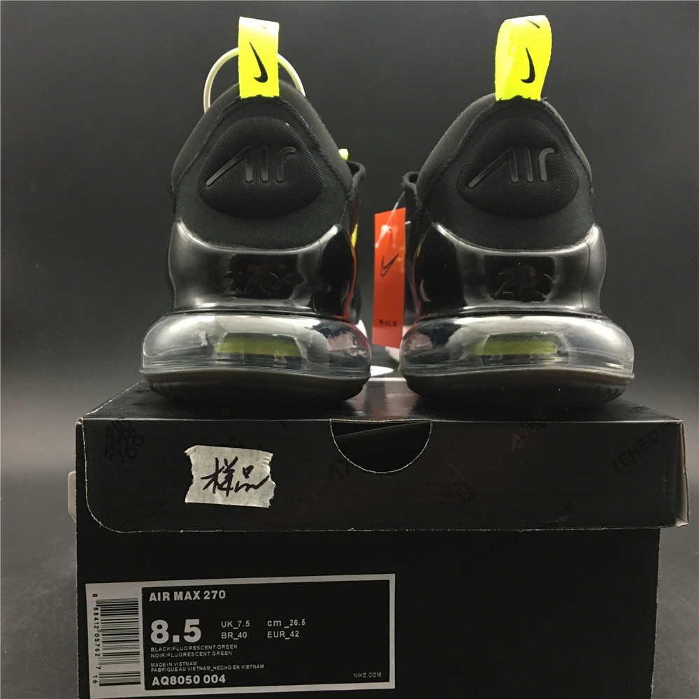 Nike Air Max 270 Black/Fluorescent Green AQ8050-004