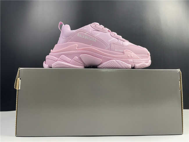 Blncig Triple S Sneaker  Allover Logo Pink 524039 W2FA1 5090