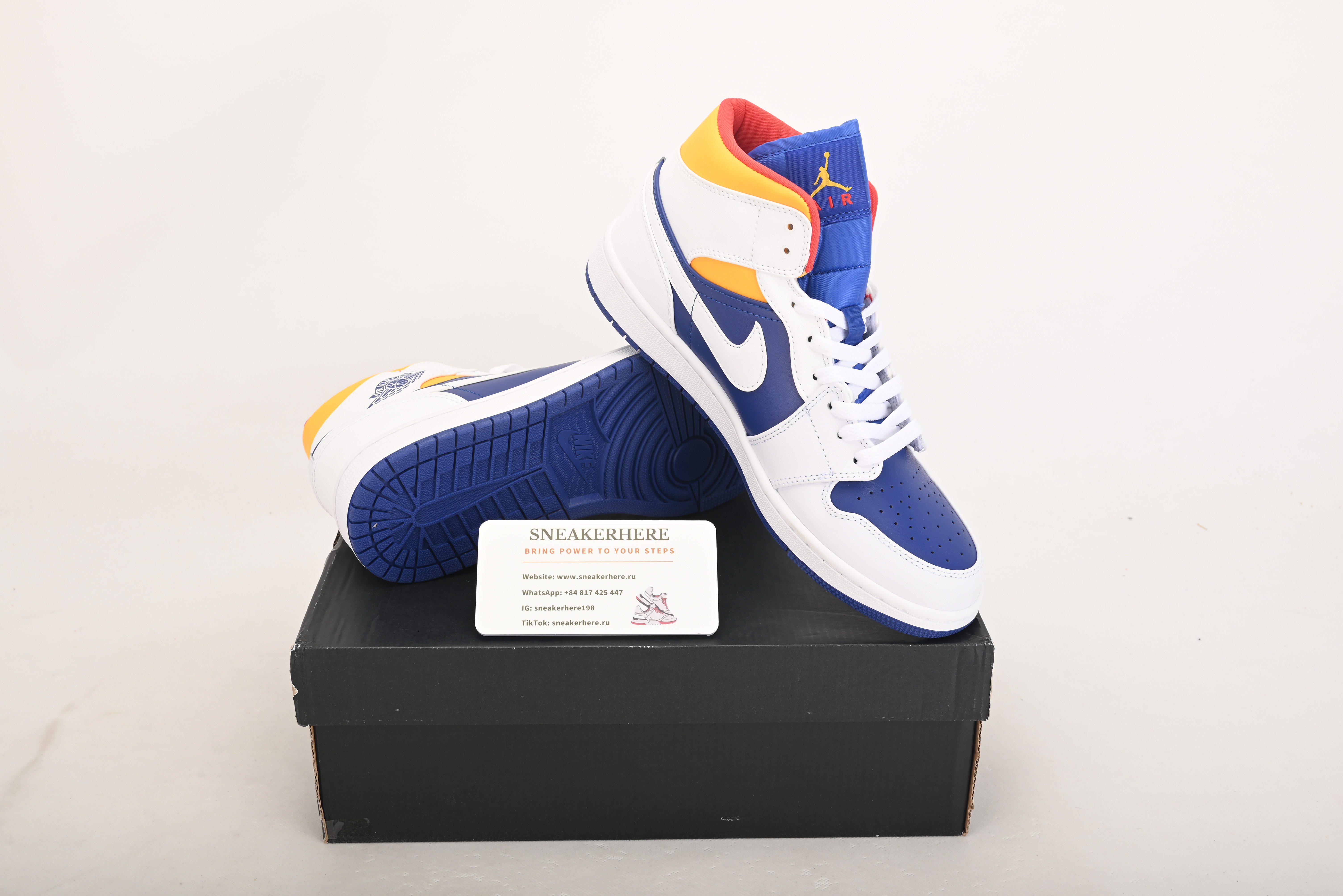Air Jordan 1 Mid Royal Blue Laser Orange 554724-131