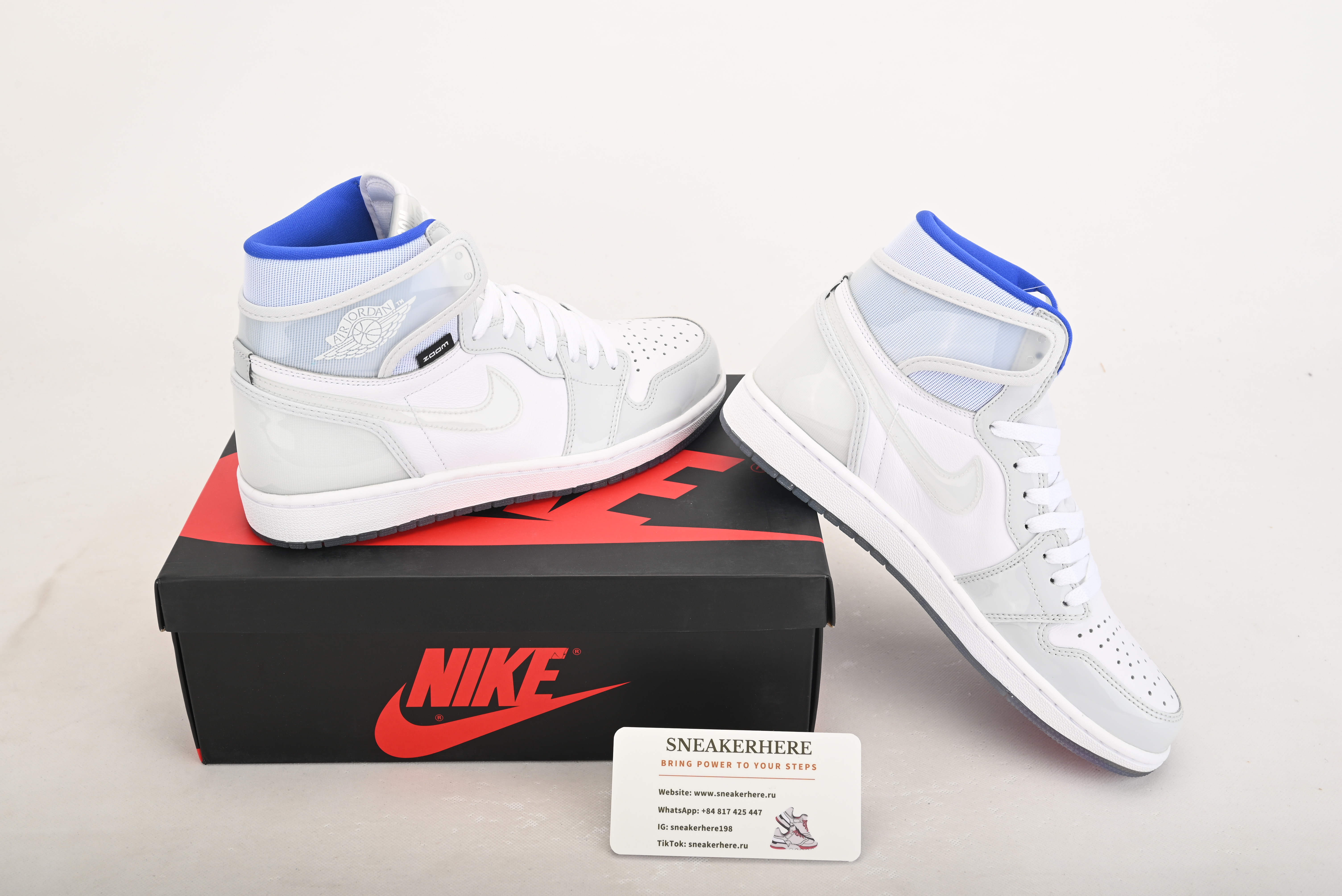 Air Jordan 1 Retro High Zoom White Racer Blue CK6637-104