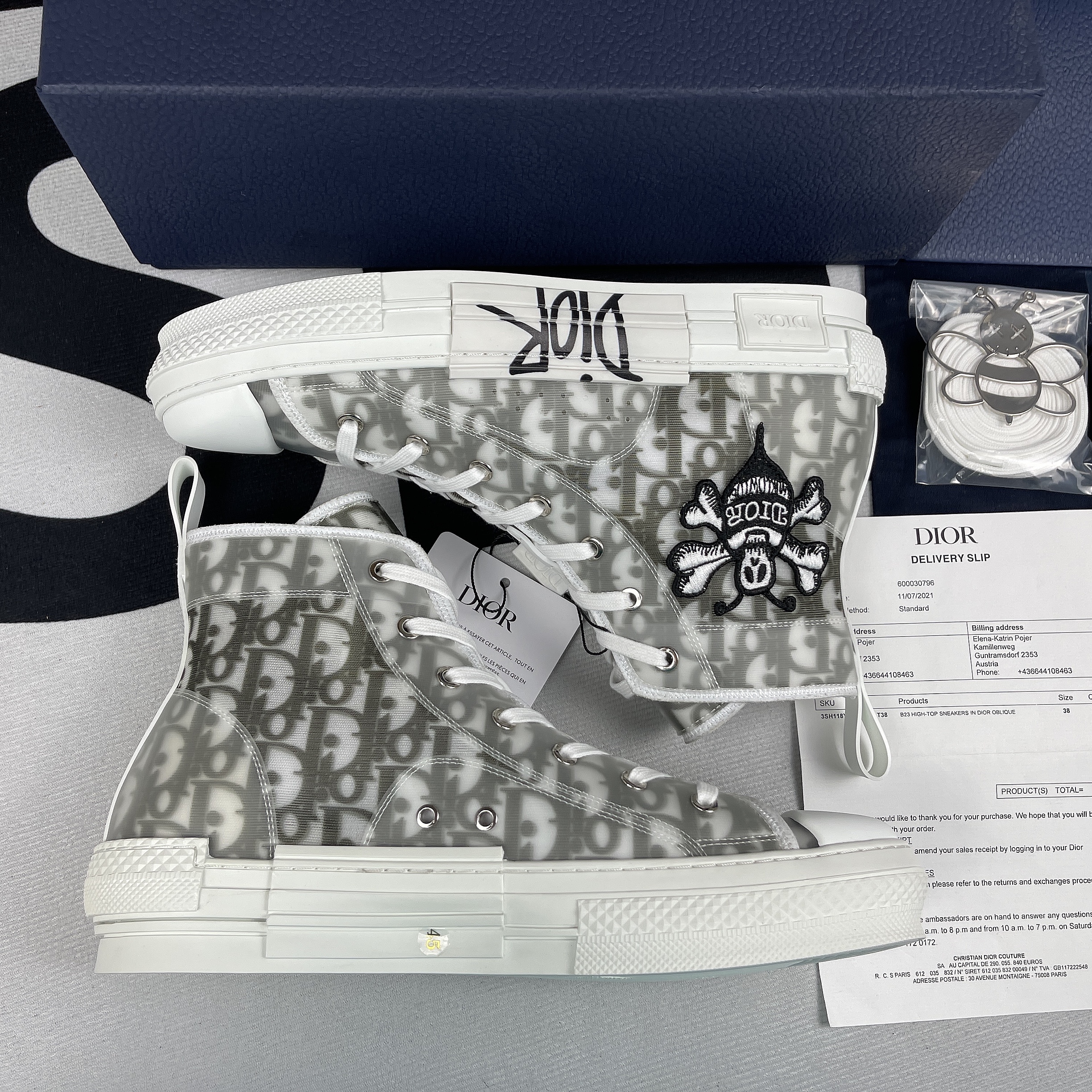 Dioorr And Shawn B23 High Top Bee Embroidery 3SH118YYO_H960