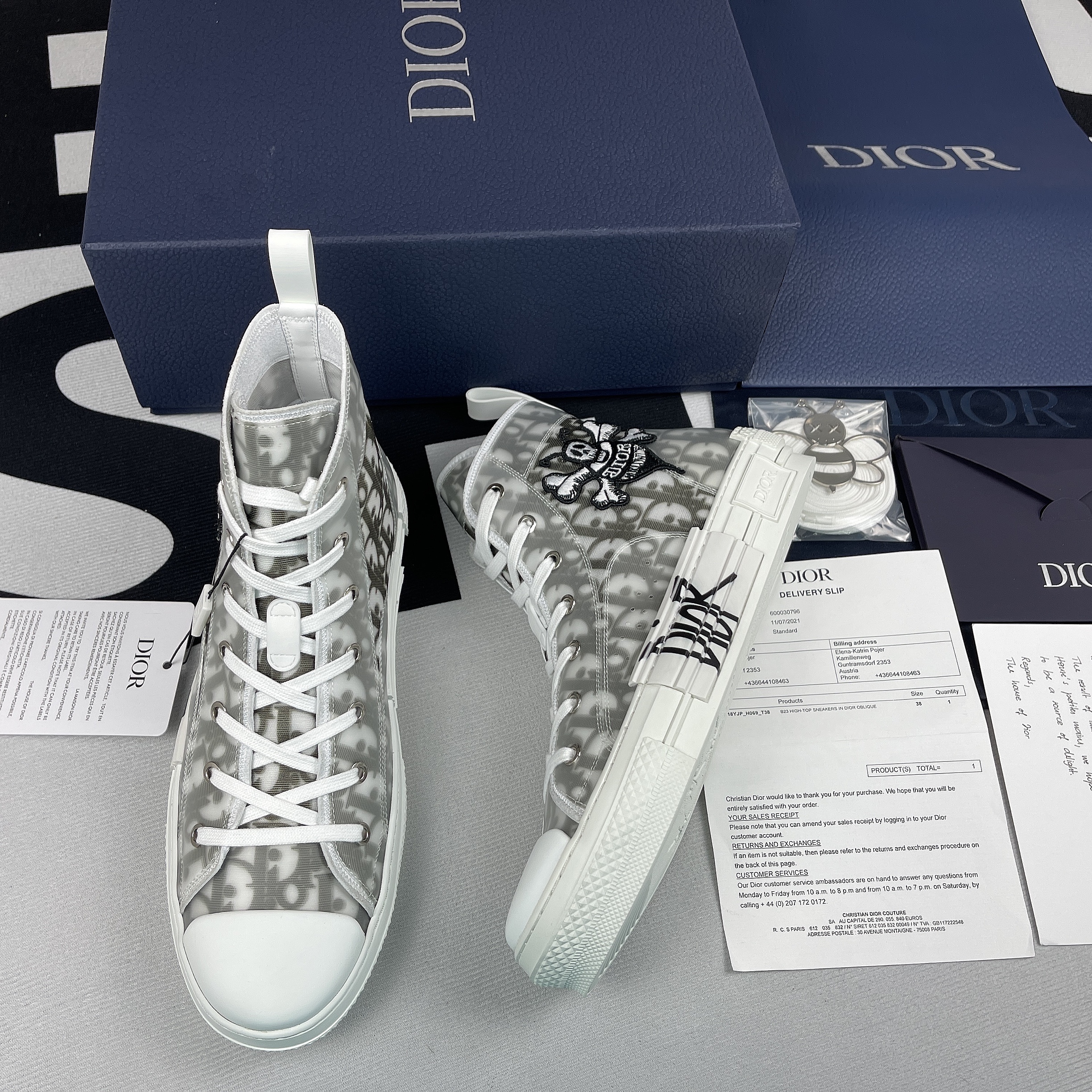 Dioorr And Shawn B23 High Top Bee Embroidery 3SH118YYO_H960