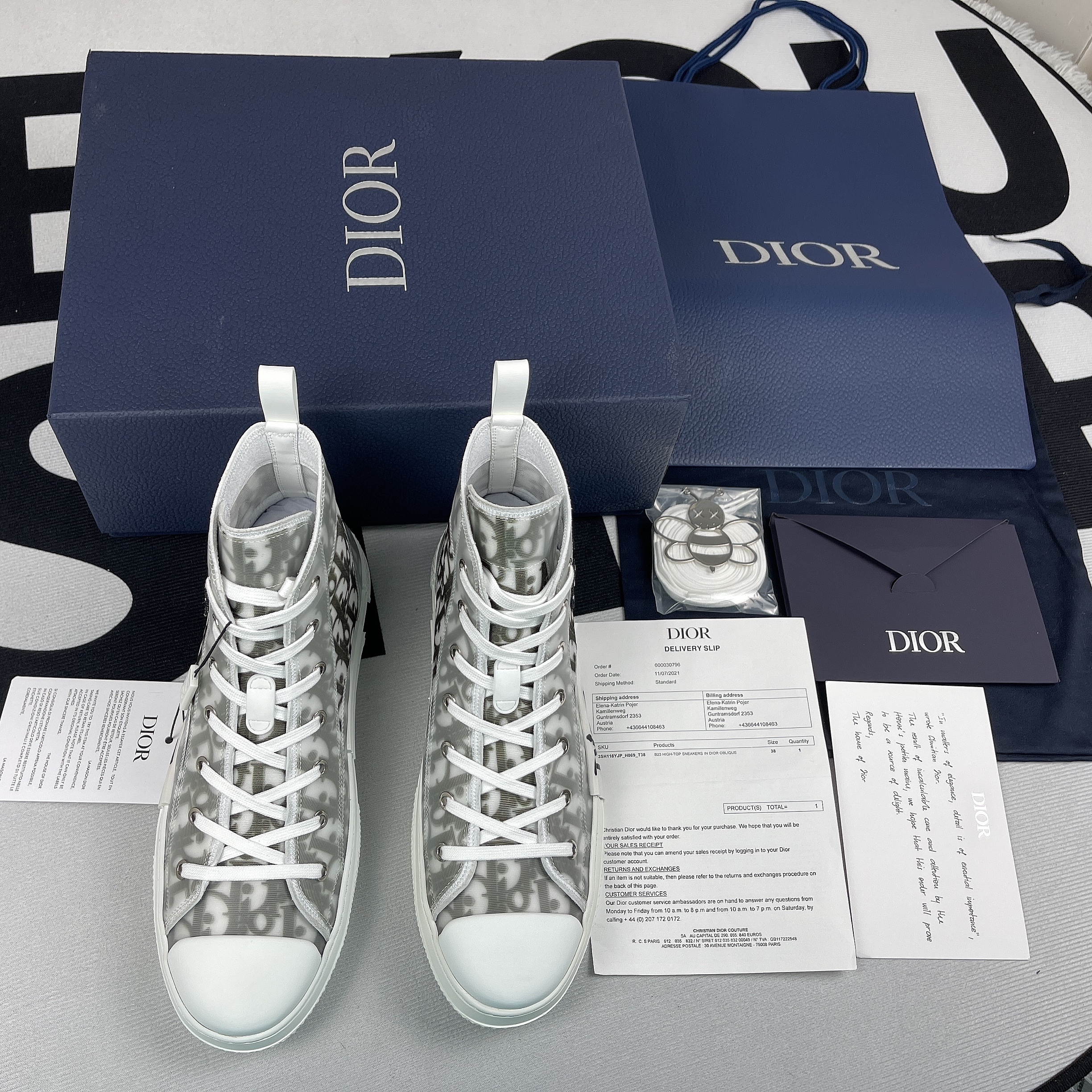 Dioorr And Shawn B23 High Top Bee Embroidery 3SH118YYO_H960