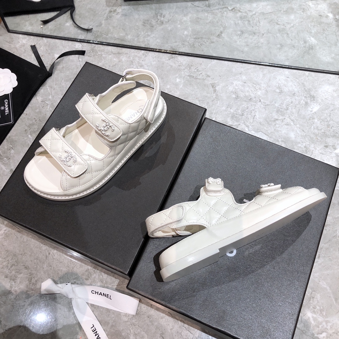 Channe1 Sandals White