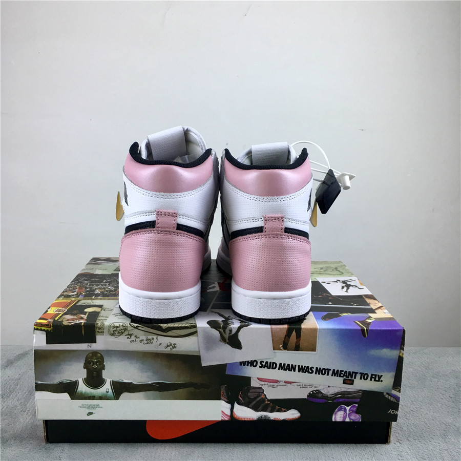 2019 Air Jordan 1 High OG GS White Pink Black 555088-688