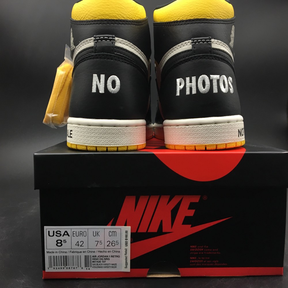 Air Jordan 1 Retro High "Not for Resale" Varsity Maize 861428-107