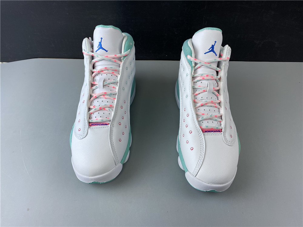 Air Jordan 13 Retro White Soar Green Pink  439358-100