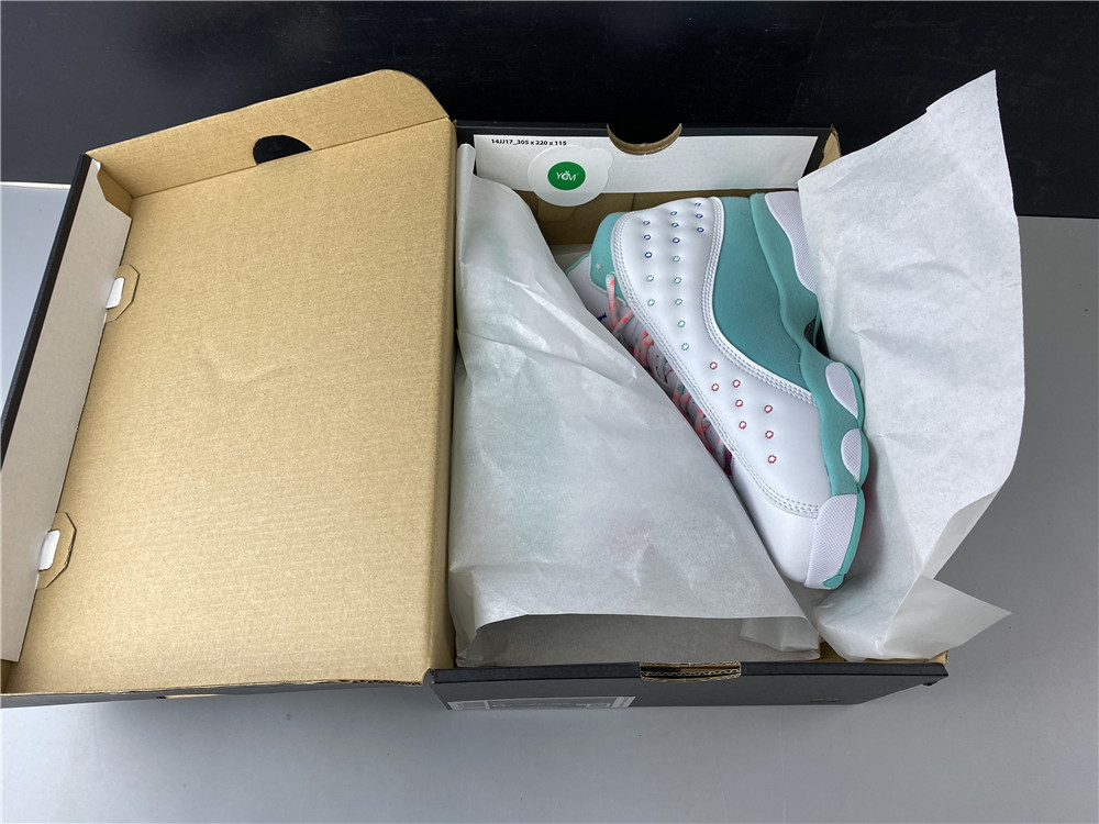 Air Jordan 13 Retro White Soar Green Pink  439358-100