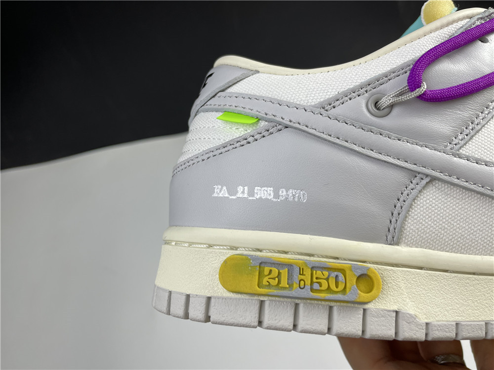 Off-White x Nike SB Dunk Low Beige Grey Purple DM1602-100