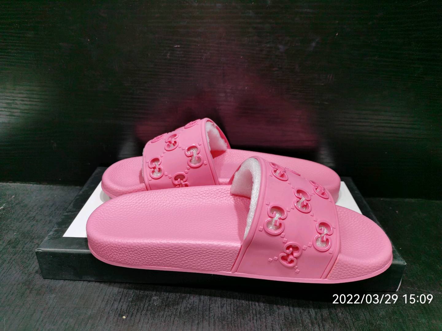 Guccii1 Slide Pink Rubber (W)  573922 JDR00 5846