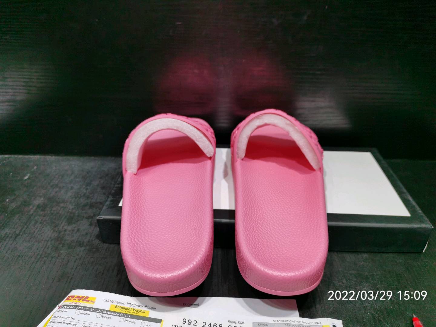 Guccii1 Slide Pink Rubber (W)  573922 JDR00 5846