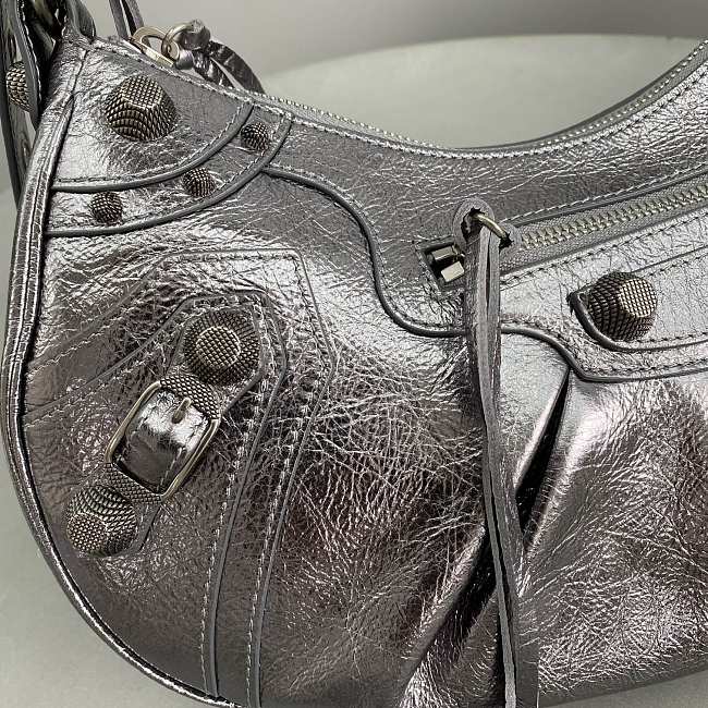 Blncig Le Cagole Handbag Silver Black 33CM