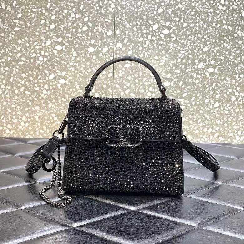 Vallentinno Mini Vsling Handbag with Sparkling Embroidery Black