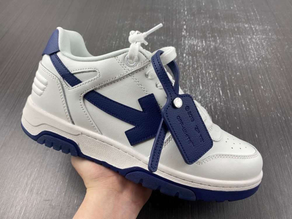 OFF-WHITE Out Of Office OOO Low Tops White White Navy Blue