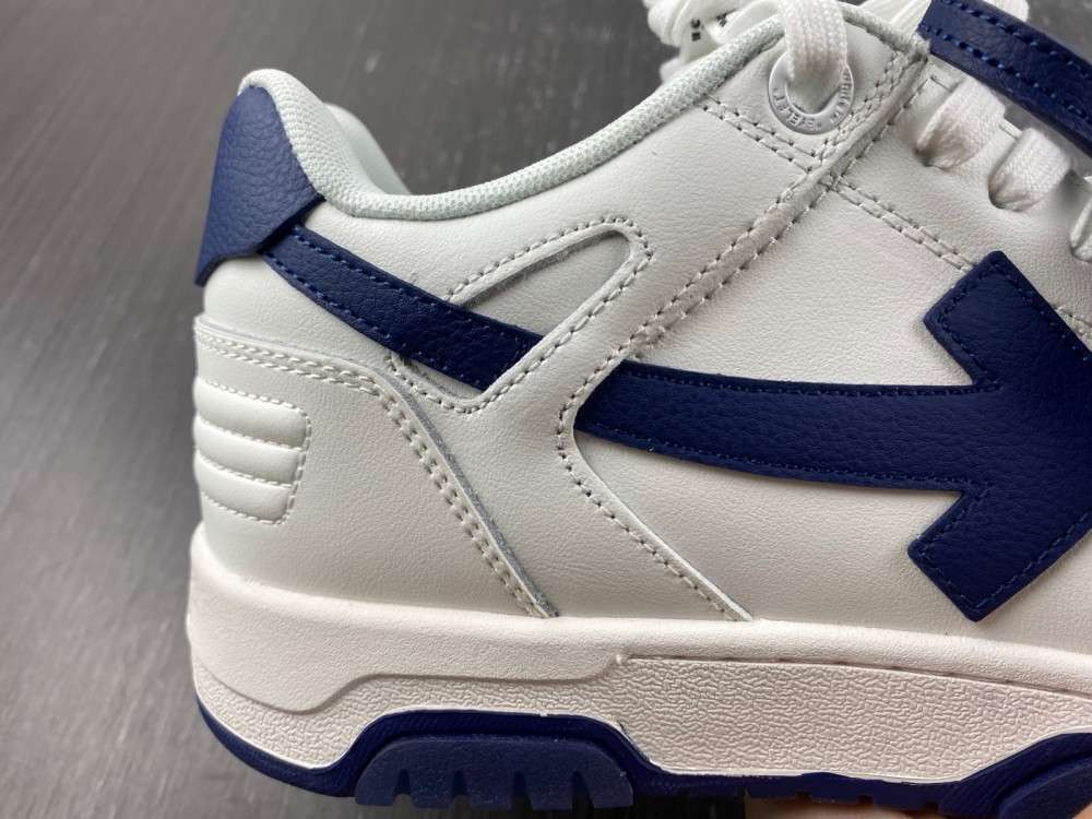 OFF-WHITE Out Of Office OOO Low Tops White White Navy Blue