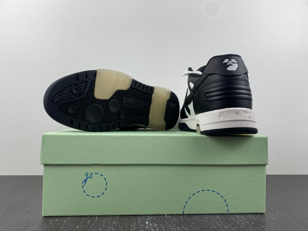 OFF-WHITE Out Of Office OOO Low Tops White Black White