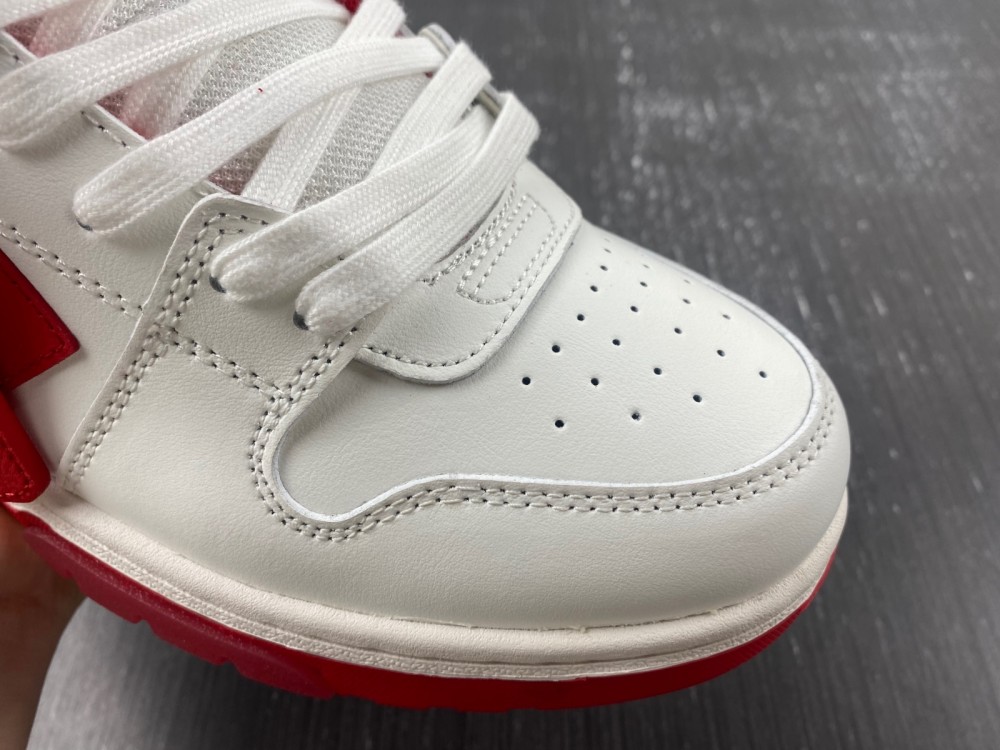 OFF-WHITE Out Of Office OOO Low Tops White Red