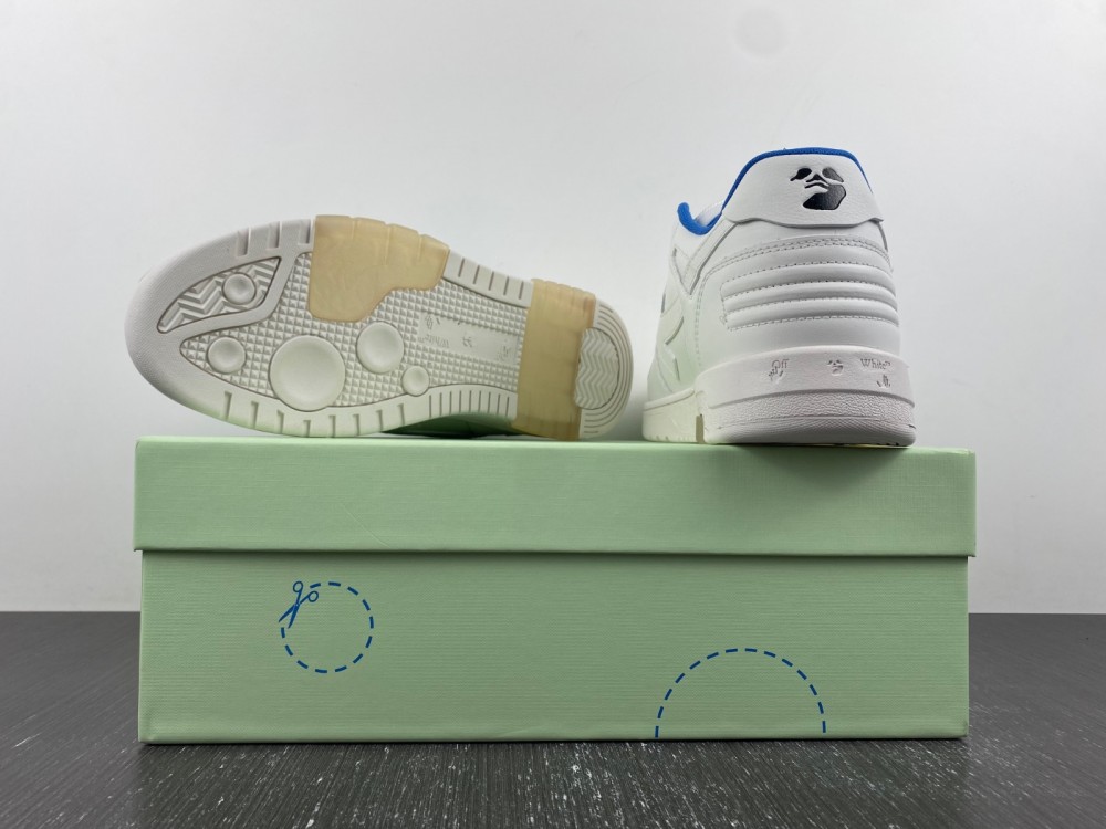 OFF-WHITE Out Of Office OOO Low Tops For Walking White Royal Blue