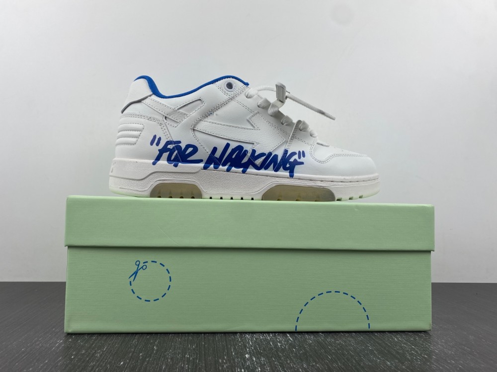 OFF-WHITE Out Of Office OOO Low Tops For Walking White Royal Blue