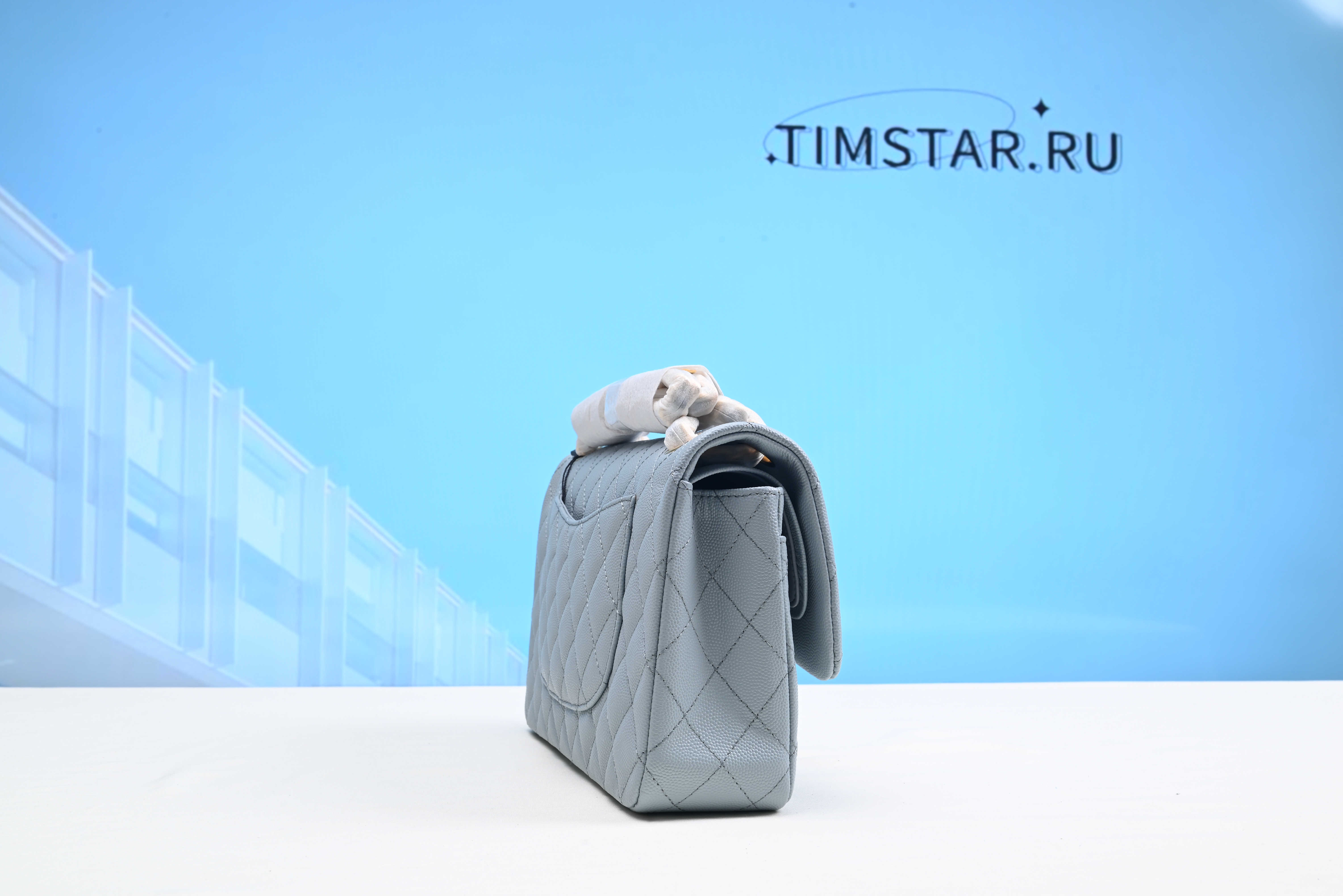 Chanel Classic Flap Bag In Light Blue Caviar