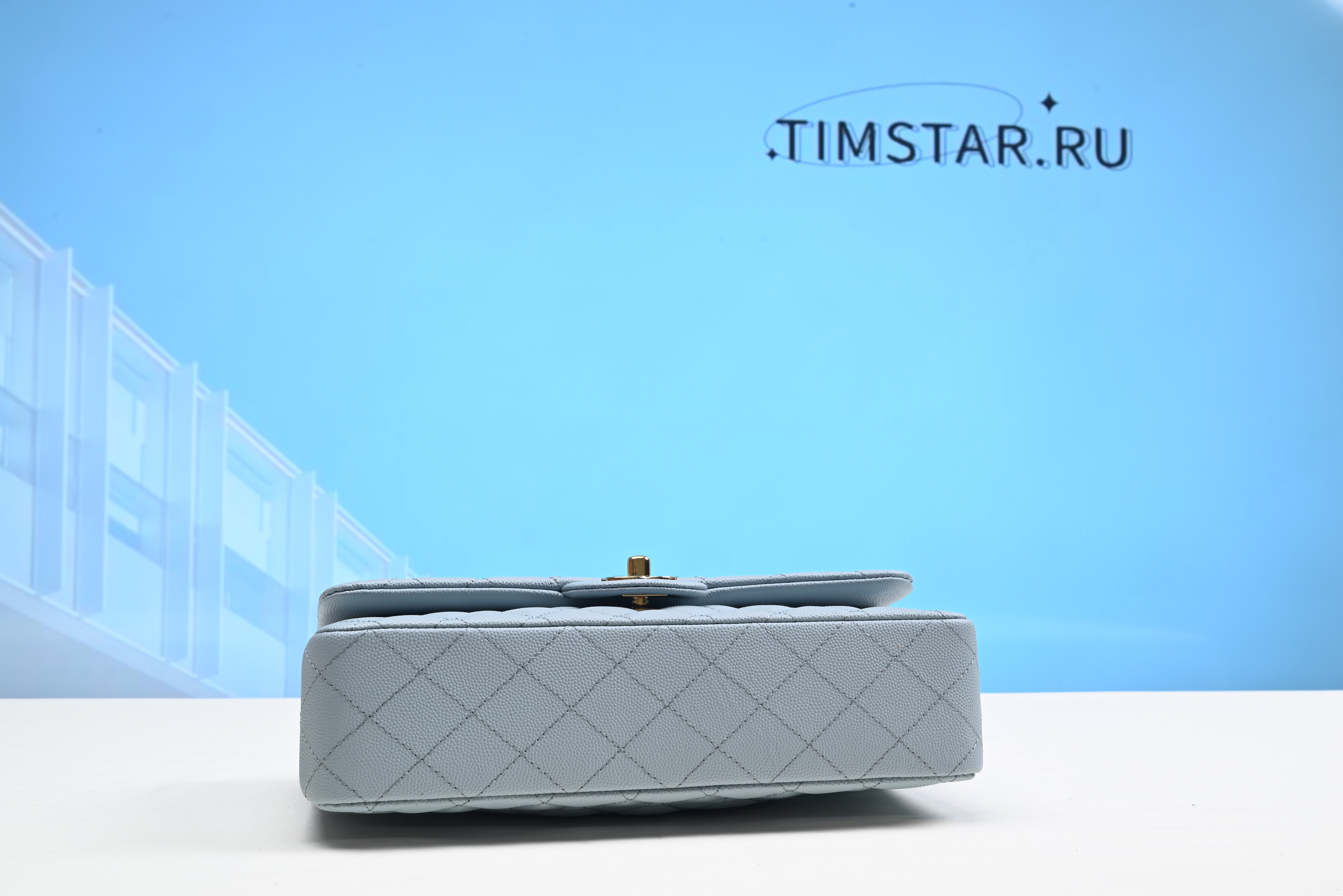 Chanel Classic Flap Bag In Light Blue Caviar