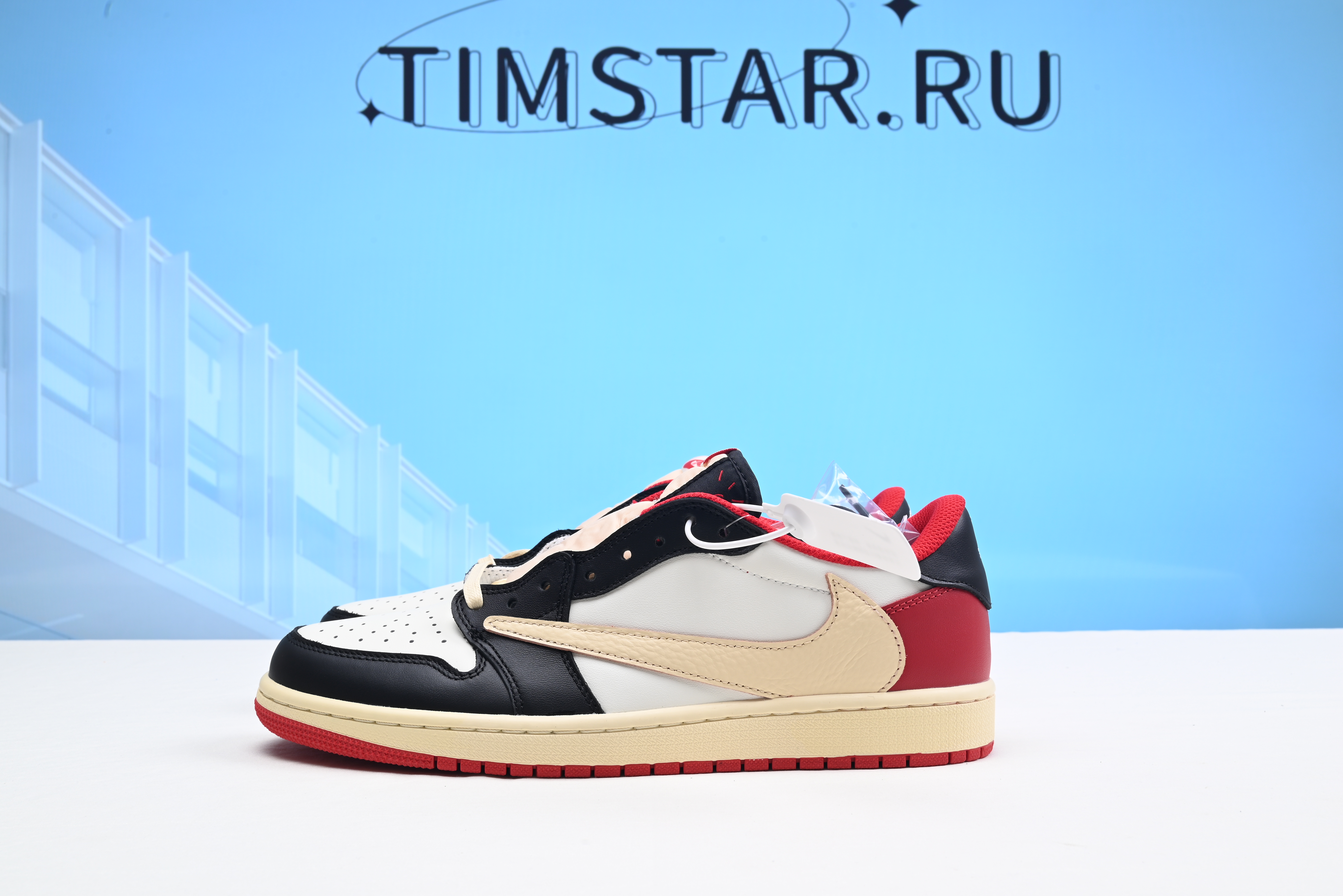 AIR JORDAN 1 X  TRAVIS SCOTT LOW BLACK RED DM7866-166